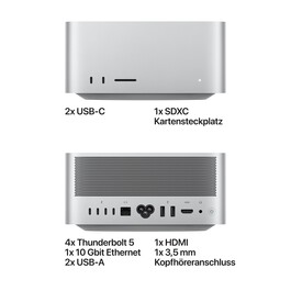 Sie sehen das Produktbild 04 von Mac Studio: Apple M5 Max Chip mit 18‑Core CPU und 32‑Core GPU, 512 GB SSD Mac Studio: Apple M5 Max Chip mit 18‑Core CPU und 32‑Core GPU, 512 GB SSD