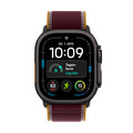 Apple Watch Ultra 4 GPS + Cellular, 49 mm Titangehäuse Schwarz, Trail Loop Burgunder – S/M