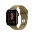 Apple Watch Series 12 GPS, 42 mm Aluminiumgehäuse Dunkelbronze, Sportarmband Oliv – M/L