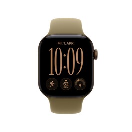 Apple Watch Series 12 GPS, 42 mm Aluminiumgehäuse Dunkelbronze, Sportarmband Oliv – M/L