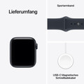 Apple Watch SE 3 GPS, 40 mm Aluminiumgehäuse Mitternacht mit Sportarmband Navyblau – S/M