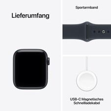 Apple Watch SE 3 GPS, 40 mm Aluminiumgehäuse Mitternacht mit Sportarmband Navyblau – S/M