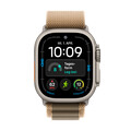 Apple Watch Ultra 4 GPS + Cellular, 49 mm Titangehäuse Natur, Alpine Loop Wüstensand – S