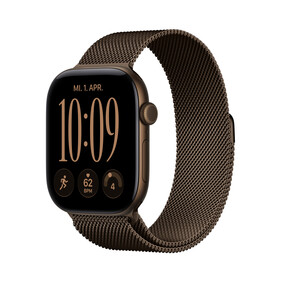 Apple Watch Series 12 GPS + Cellular, 46 mm Aluminiumgehäuse Dunkelbronze, Milanaise Armband Dunkelbronze – M/L