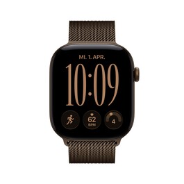 Apple Watch Series 12 GPS + Cellular, 46 mm Aluminiumgehäuse Dunkelbronze, Milanaise Armband Dunkelbronze – S/M