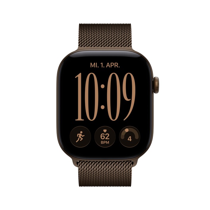 Apple Watch Series 12 GPS + Cellular, 46 mm Aluminiumgehäuse Dunkelbronze, Milanaise Armband Dunkelbronze – M/L