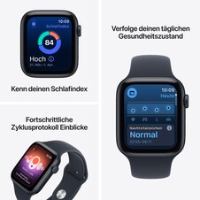 Sie sehen das Produktbild 03 von Apple Watch SE 3 GPS + Cellular, 44 mm Aluminiumgehäuse Mitternacht mit Sportarmband Navyblau – S/M Apple Watch SE 3 GPS + Cellular, 44 mm Aluminiumgehäuse Mitternacht mit Sportarmband Navyblau – S/M