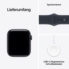 Sie sehen das Produktbild 07 von Apple Watch SE 3 GPS + Cellular, 44 mm Aluminiumgehäuse Mitternacht mit Sportarmband Navyblau – S/M Apple Watch SE 3 GPS + Cellular, 44 mm Aluminiumgehäuse Mitternacht mit Sportarmband Navyblau – S/M