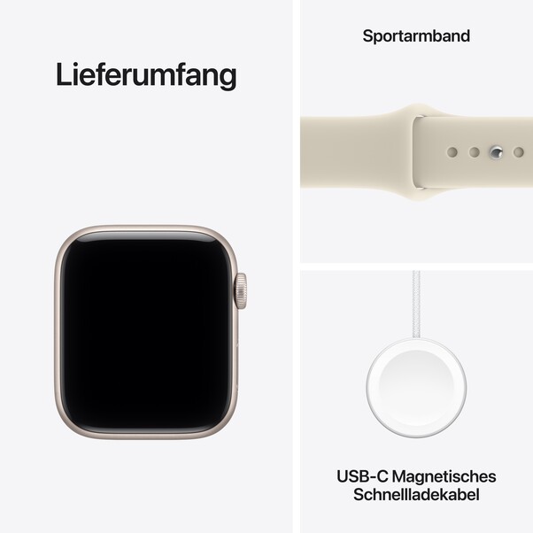 Sie sehen das Produktbild 07 von Apple Watch SE 3 GPS, 44 mm Aluminiumgehäuse Polarstern mit Sportarmband Sand – M/L Apple Watch SE 3 GPS, 44 mm Aluminiumgehäuse Polarstern mit Sportarmband Sand – M/L