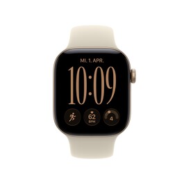 Apple Watch Series 12 GPS + Cellular, 42 mm Aluminiumgehäuse Lichtgold, Sportarmband Sand – M/L