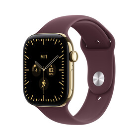 Apple Watch Series 12 GPS + Cellular, 46 mm Titangehäuse Brillantgold, Sportarmband Burgunder − S/M