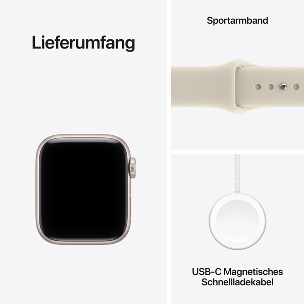 Sie sehen das Produktbild 07 von Apple Watch SE 3 GPS, 40 mm Aluminiumgehäuse Polarstern mit Sportarmband Sand – S/M Apple Watch SE 3 GPS, 40 mm Aluminiumgehäuse Polarstern mit Sportarmband Sand – S/M