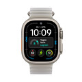 Apple Watch Ultra 4 GPS + Cellular, 49 mm Titangehäuse Natur, Ocean Armband Halbtransparentes Grau