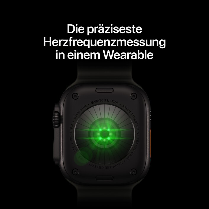 Apple Watch Ultra 4 GPS + Cellular, 49 mm Titangehäuse Natur, Ocean Armband Halbtransparentes Grau
