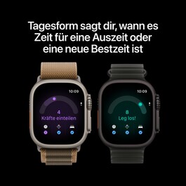 Apple Watch Ultra 4 GPS + Cellular, 49 mm Titangehäuse Natur, Ocean Armband Halbtransparentes Grau