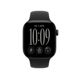 Apple Watch Series 12 GPS + Cellular, 42 mm Aluminiumgehäuse Schwarz, Sportarmband Schwarz − M/L