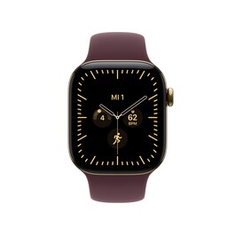 Apple Watch Series 12 GPS + Cellular, 42 mm Titangehäuse Brillantgold, Sportarmband Burgunder ­− M/L