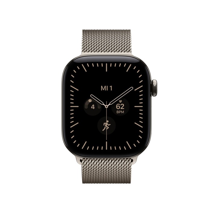 Apple Watch Series 12 GPS + Cellular, 42 mm Titangehäuse Natur, Milanaise Armband Natur