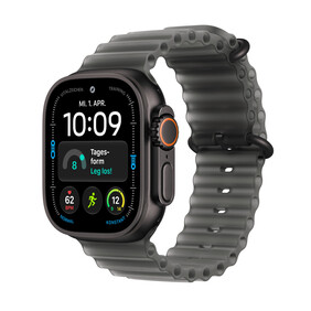 Apple Watch Ultra 4 GPS + Cellular, 49 mm Titangehäuse Schwarz, Ocean Armband Halbtransparentes Schwarz