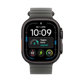 Apple Watch Ultra 4 GPS + Cellular, 49 mm Titangehäuse Schwarz, Ocean Armband Halbtransparentes Schwarz