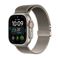 Apple Watch Ultra 4 GPS + Cellular, 49 mm Titangehäuse Natur, Milanaise Armband Titan Natur – S