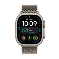 Apple Watch Ultra 4 GPS + Cellular, 49 mm Titangehäuse Natur, Milanaise Armband Titan Natur – S