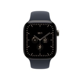 Apple Watch Series 12 GPS + Cellular, 42 mm Titangehäuse Natur, Sportarmband Navyblauu ­− S/M