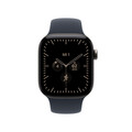 Apple Watch Series 12 GPS + Cellular, 42 mm Titangehäuse Natur, Sportarmband Navyblauu ­− S/M