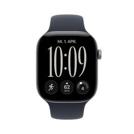 Apple Watch Series 12 GPS + Cellular, 46 mm Aluminiumgehäuse Space Grau, Sportarmband Navyblau – M/L
