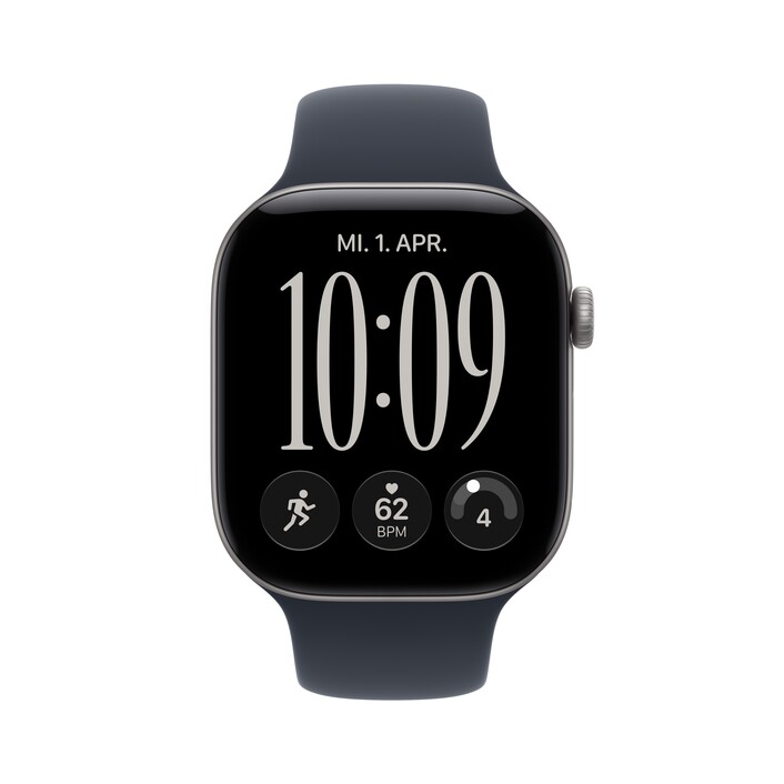 Apple Watch Series 12 GPS + Cellular, 46 mm Aluminiumgehäuse Space Grau, Sportarmband Navyblau – M/L