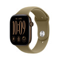 Apple Watch Series 12 GPS + Cellular, 46 mm Aluminiumgehäuse Dunkelbronze, Sportarmband Oliv – S/M