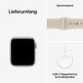 Apple Watch SE 3 GPS + Cellular, 40 mm Aluminiumgehäuse Polarstern mit Sportarmband Sand – M/L