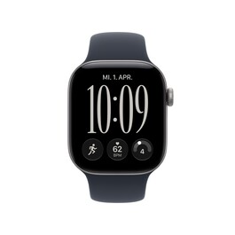 Apple Watch Series 12 GPS + Cellular, 42 mm Aluminiumgehäuse Space Grau, Sportarmband Navyblau – M/L