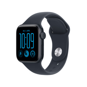 Apple Watch SE 3 GPS + Cellular, 40 mm Aluminiumgehäuse Mitternacht mit Sportarmband Navyblau – M/L