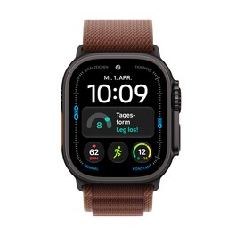 Apple Watch Ultra 4 GPS + Cellular, 49 mm Titangehäuse Schwarz, Alpine Loop Burgunder – L