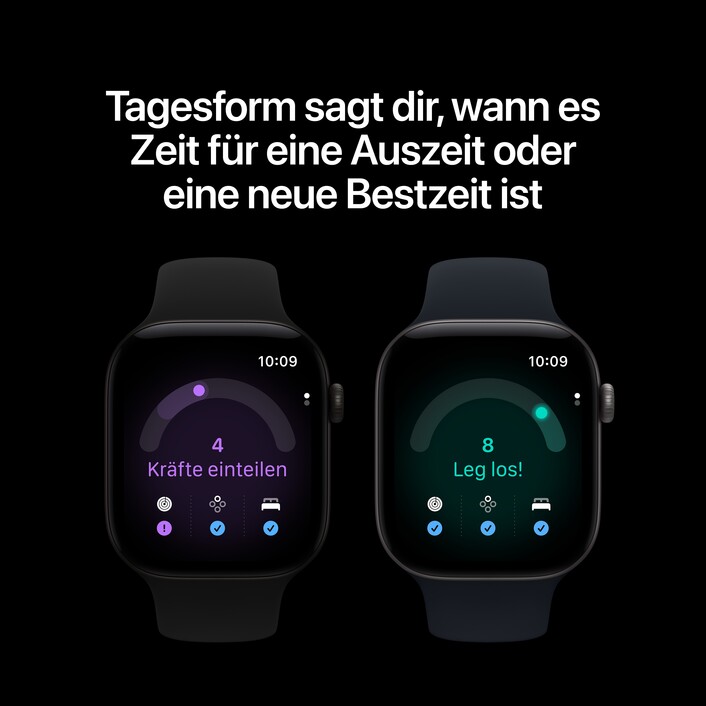 Apple Watch Series 12 GPS, 46 mm Aluminiumgehäuse Space Grau, Sportarmband Navyblau – S/M