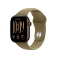 Apple Watch Series 12 GPS + Cellular, 42 mm Aluminiumgehäuse Dunkelbronze, Sportarmband Oliv – M/L