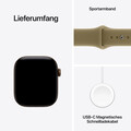 Apple Watch Series 12 GPS + Cellular, 42 mm Aluminiumgehäuse Dunkelbronze, Sportarmband Oliv – M/L