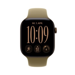 Apple Watch Series 12 GPS, 46 mm Aluminiumgehäuse Dunkelbronze, Sportarmband Oliv – M/L