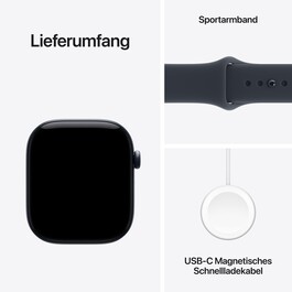 Apple Watch Series 12 GPS + Cellular, 46 mm Keramikgehäuse Nachtblau, Sportarmband Navyblau – M/L