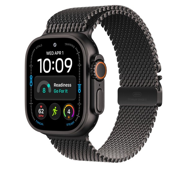 Sie sehen das Produktbild 02 von 49 mm Milanaise Armband Titan Schwarz – S 49 mm Milanaise Armband Titan Schwarz – S