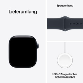 Apple Watch Series 12 GPS + Cellular, 42 mm Keramikgehäuse Nachtblau, Sportarmband Navyblau – M/L