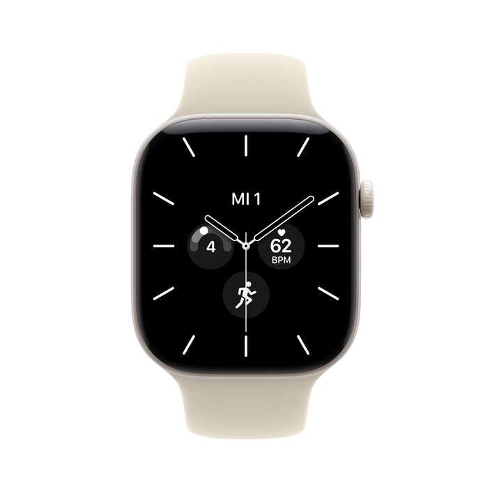 Apple Watch Series 12 GPS + Cellular, 46 mm Keramikgehäuse Perlweiß, Sportarmband Sand – M/L