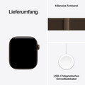 Apple Watch Series 12 GPS, 42 mm Aluminiumgehäuse Dunkelbronze, Milanaise Armband Dunkelbronze