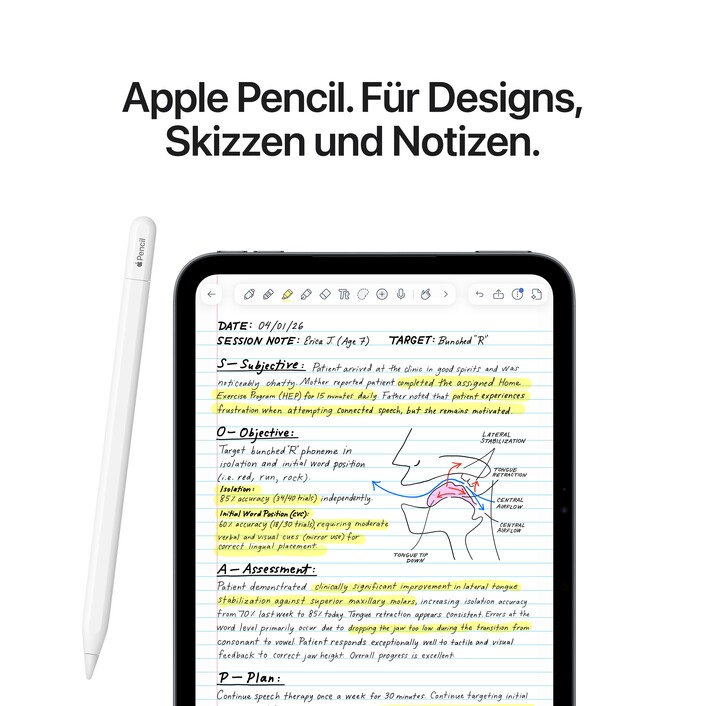 iPad mini Wi-Fi 128 GB Standardglas - Mitternacht (A20 Pro)