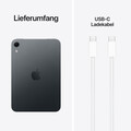 iPad mini Wi-Fi 128 GB Standardglas - Mitternacht (A20 Pro)