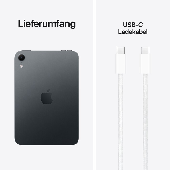 iPad mini Wi-Fi 128 GB Standardglas - Mitternacht (A20 Pro)