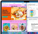 MacBook Air mit mehreren geöffneten Apps