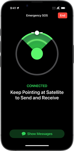 Demonstration von Notruf SOS über Satellit auf dem iPhone 16e