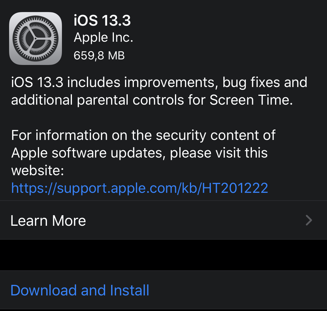 iOS 13.3. Update jetzt verfügbar